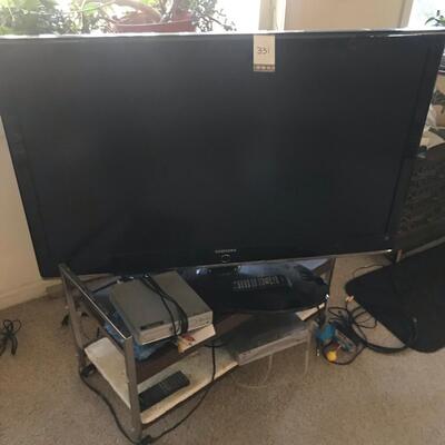 Samsung TV w/ 2 DVD players + Stand