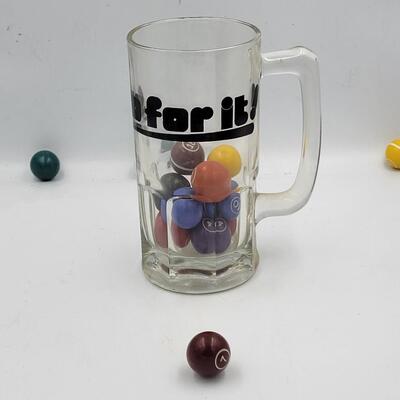 Headache mug with mini pool balls