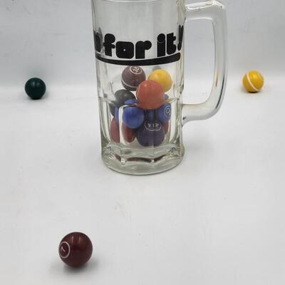 Headache mug with mini pool balls