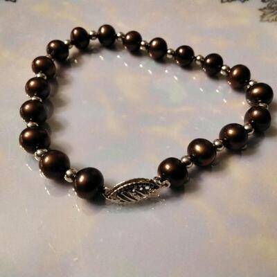 Gorgeous Rare Chocolate Pearl Bracelet 7