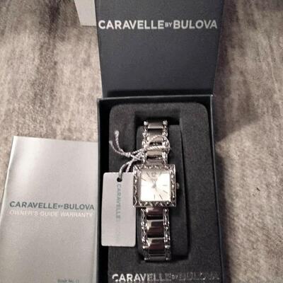 Caravelle by Bulova 43L118 Women's Silver Tone Square Analog Watch