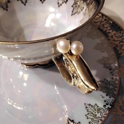 7mm champagne colored pearl earrings with sterling silver posts