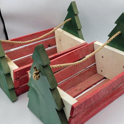 2 Wooden Holiday Crates