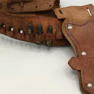 Vintage Fanner Leather Ammo Belt with a Leather Holster