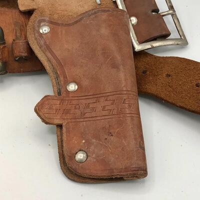 Vintage Fanner Leather Ammo Belt with a Leather Holster