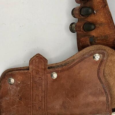 Vintage Fanner Leather Ammo Belt with a Leather Holster