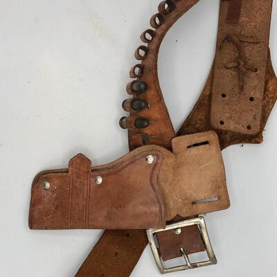 Vintage Fanner Leather Ammo Belt with a Leather Holster