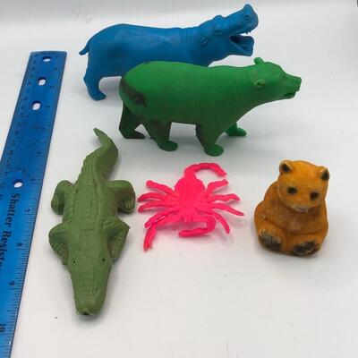 Vintage Jungle Animal Toys Lot