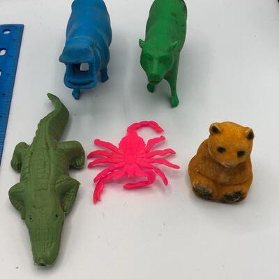 Vintage Jungle Animal Toys Lot