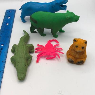 Vintage Jungle Animal Toys Lot