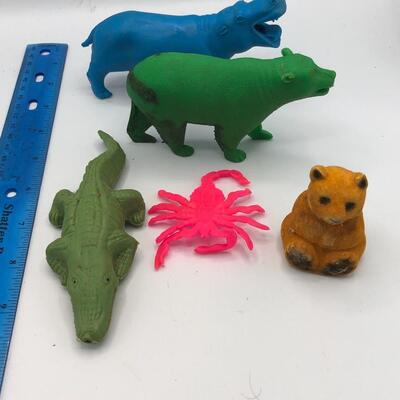 Vintage Jungle Animal Toys Lot