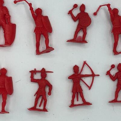 Vintage CHERILEA RED KNIGHTS - 60mm -Red Plastic Toy Soldiers