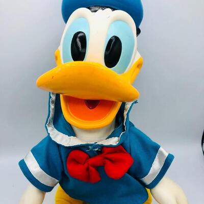 Vintage Donald Duck Stuffed Toy with Hard Vinyl Head
