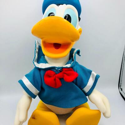 Vintage Donald Duck Stuffed Toy with Hard Vinyl Head