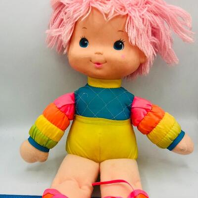 VINTAGE 1983 HALLMARK RAINBOW BRITE PINK HAIR PLUSH STUFFED GIRL DOLL TOY