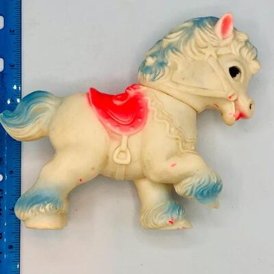 Vintage 1950s Antique The Sun Rubber Co Squeaky Toys Horse