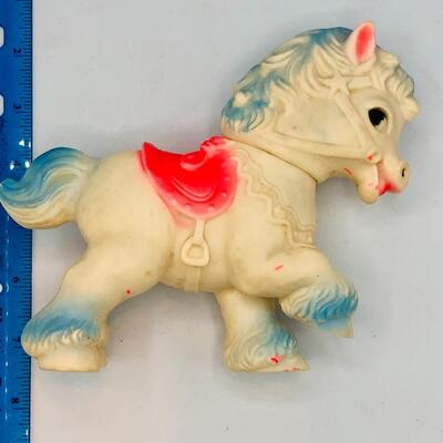 Vintage 1950s Antique The Sun Rubber Co Squeaky Toys Horse