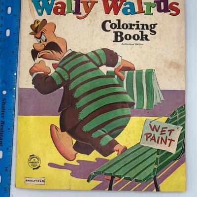 Vintage 1960's Walter Lantz Wally Walrus Image Transfer Coloring Book! Unusual and Rare!