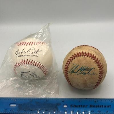 Vintage Replica Babe Ruth Signed Baseball and Additional Autographed Baseball