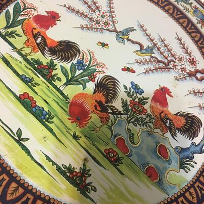 Vintage Daher Decorated Ware Rooster Tin Metal Serving Tray England 11101