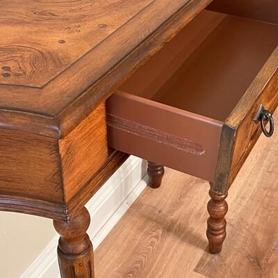Burl Wood Designed Inlaid Entry Table ~*See Details