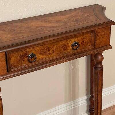 Burl Wood Designed Inlaid Entry Table ~*See Details