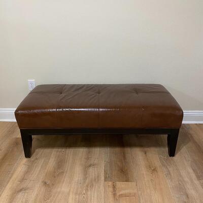 Brown Faux Leather Ottoman