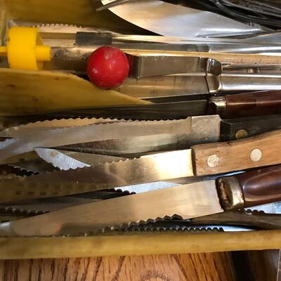 Flat of Flatware & knives