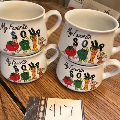 Vintage Soup Mugs