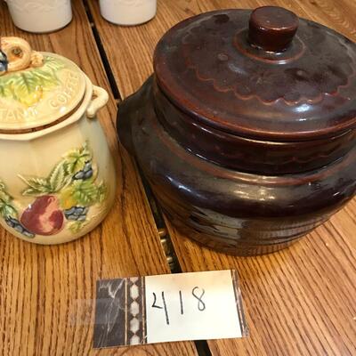 Vintage Bean Pot & Coffee Jar