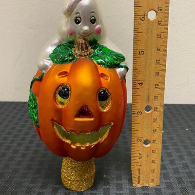 Merck Family's Old World Christmas Jack-o-Lantern Christmas Tree Topper Ornament