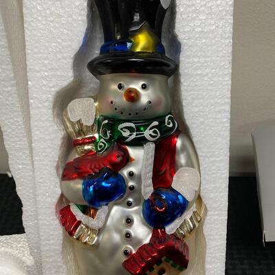 Mercury Glass Snowman Christmas Holiday Decor Ornament by Peschka