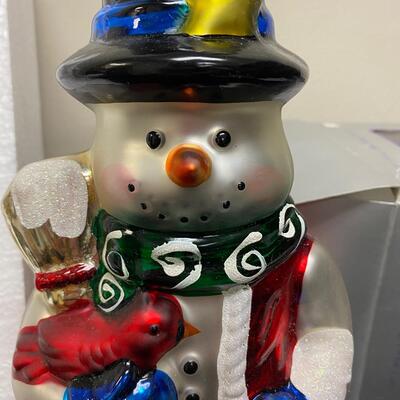 Mercury Glass Snowman Christmas Holiday Decor Ornament by Peschka