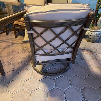 HAMPTON BAY ~ Outdoor Glass Top Table & 6 Chairs ~ *See Details