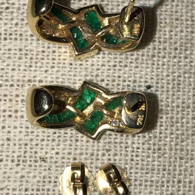 Tiffany 14K Gold & Emerald earrings