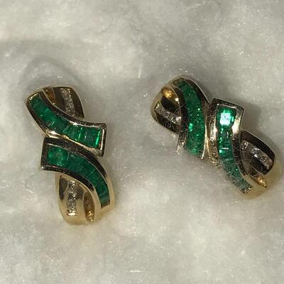 Tiffany 14K Gold & Emerald earrings