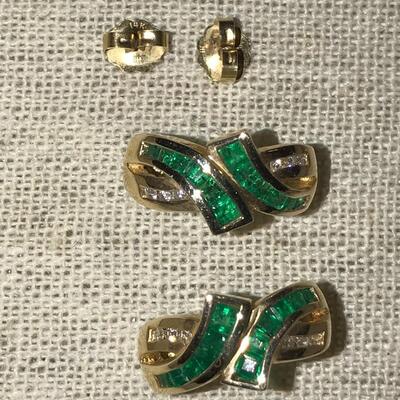Tiffany 14K Gold & Emerald earrings