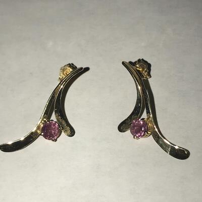 14 K  & Amethyst earrings