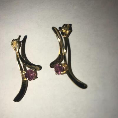 14 K  & Amethyst earrings
