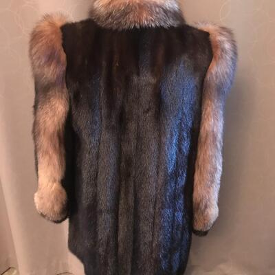 Mink Coat with Fox Fur Trim  ~ has  papers