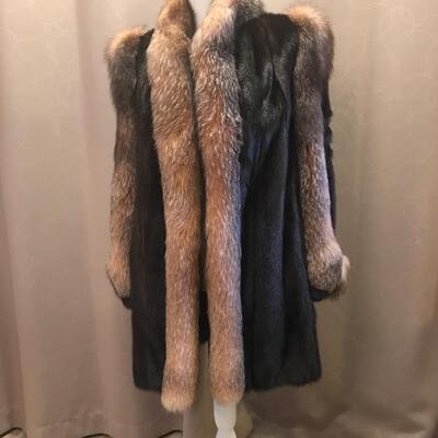 Mink Coat with Fox Fur Trim  ~ has  papers