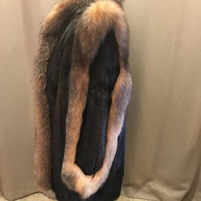 Mink Coat with Fox Fur Trim  ~ has  papers