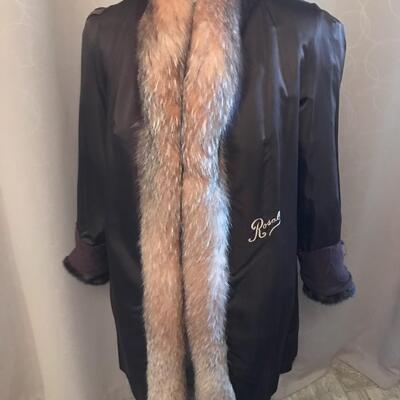 Mink Coat with Fox Fur Trim  ~ has  papers