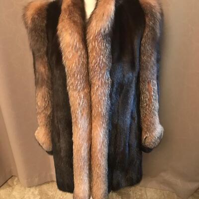 Mink Coat with Fox Fur Trim  ~ has  papers