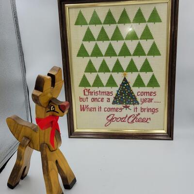 Christmas framed art with Reindeer
