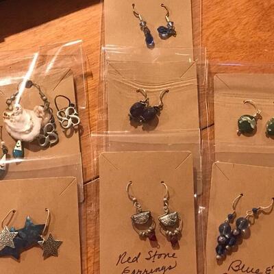 9 Pairs of unique pierced earrings  ~ some silver