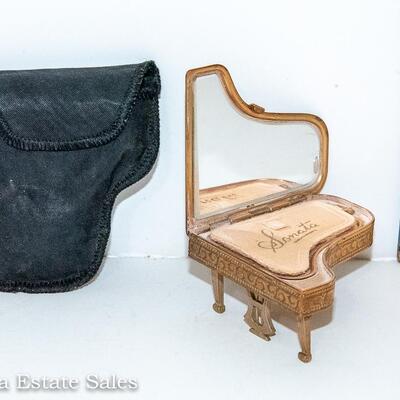 FABULOUS CONDITION - Pygmalion Grand Piano Powder Compact Sonata Puff Collapsable Legs