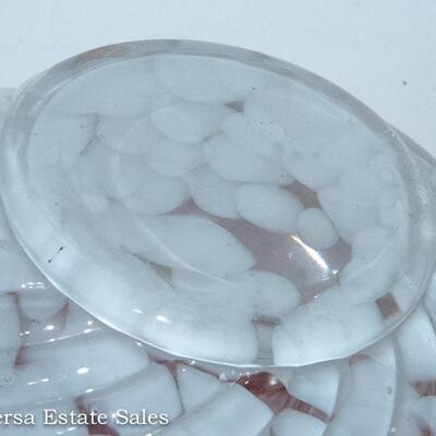ART GLASS HANDLED BOWL