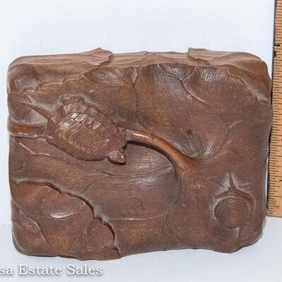 OUTSTANDING ART NOUVEAU BOX FEATURING CARVED TURTLE AND SNAIL