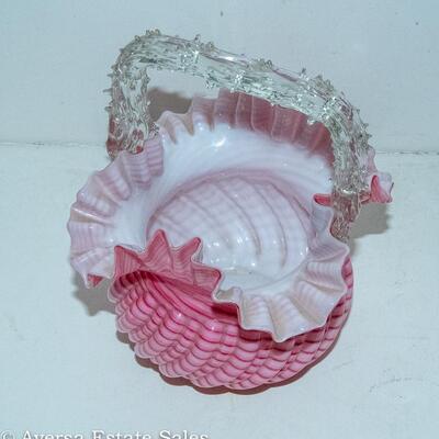 BEAUTIFUL - RUFFLE TOP BASKET WITH THORN HANDLE